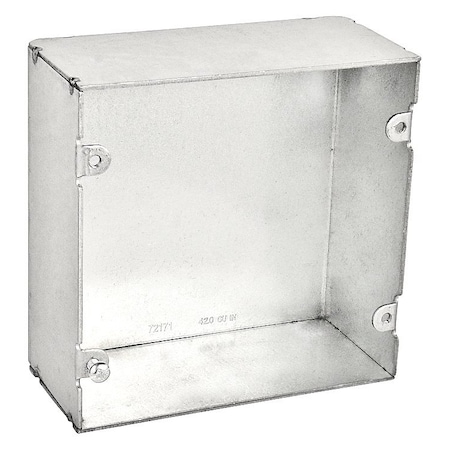 Southwire Electrical Box, 42 cu in, Junction Box Type, Steel, Square Shape 72171-BLNKW